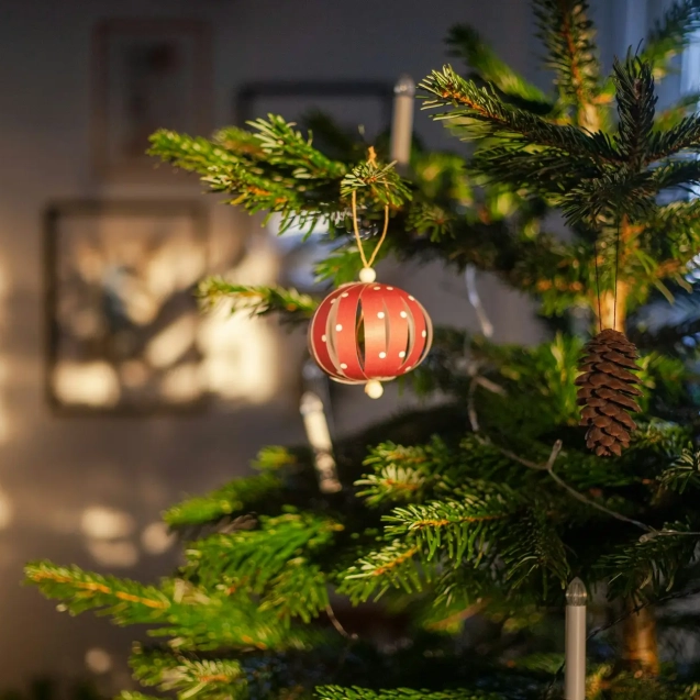 Een sfeervol ingericht kantoor met een prachtig versierde kerstboom, perfect voor iedereen die tijdens de feestdagen een kerstboom wil huren in Den Haag.