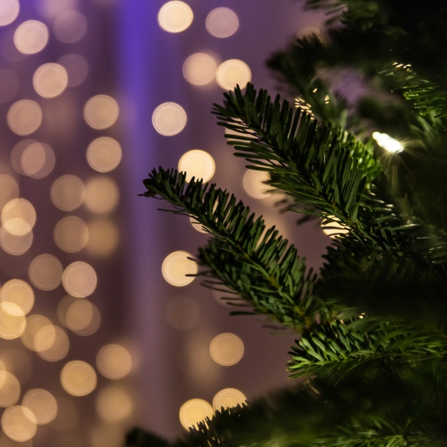 Een schitterende kunstkerstboom van kerstbomenverhuur in Eindhoven, sfeervol versierd met kerstversiering, klaar voor de feestdagen.